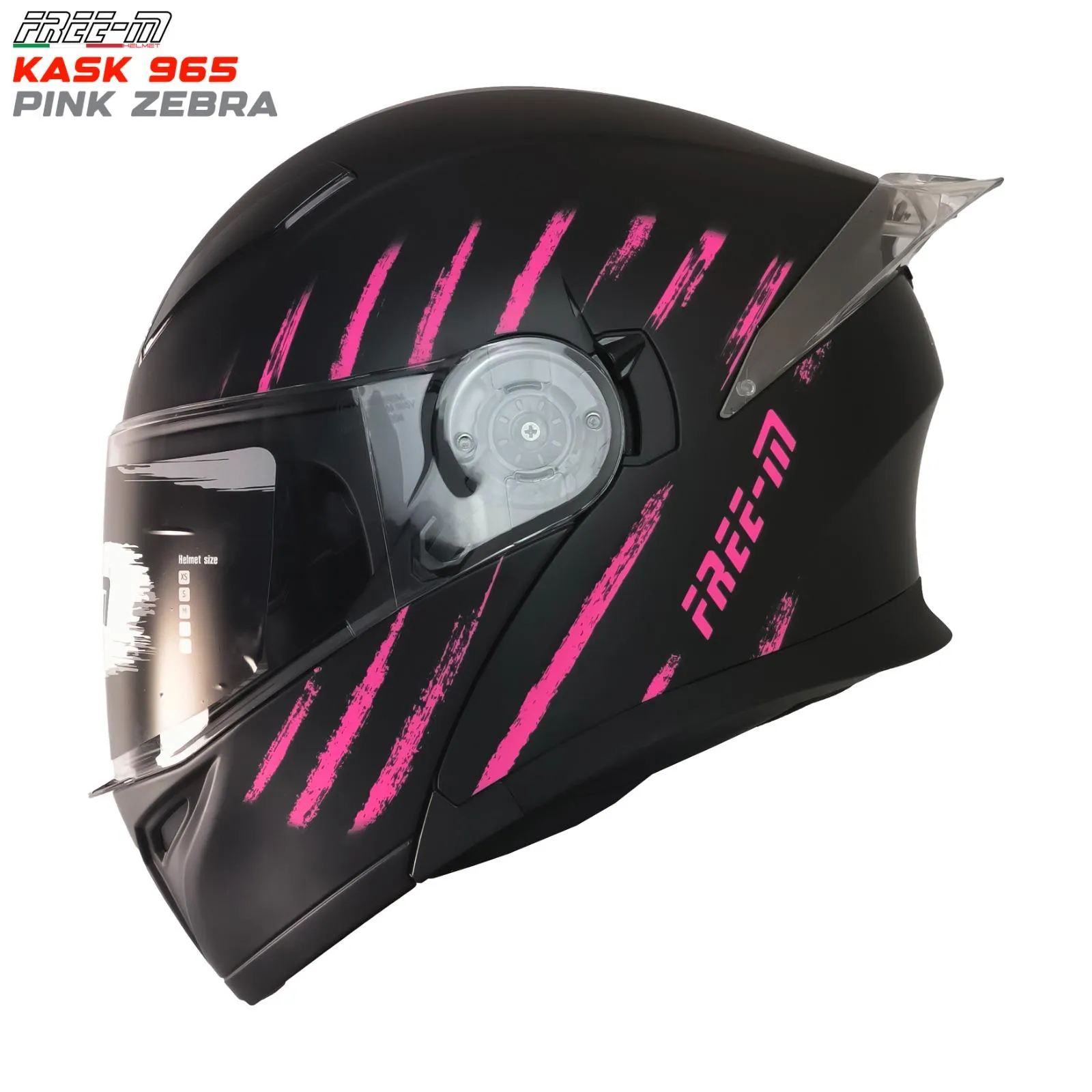 FREE-M 965 PINK ZEBRA ÇENE AÇILIR KASK 